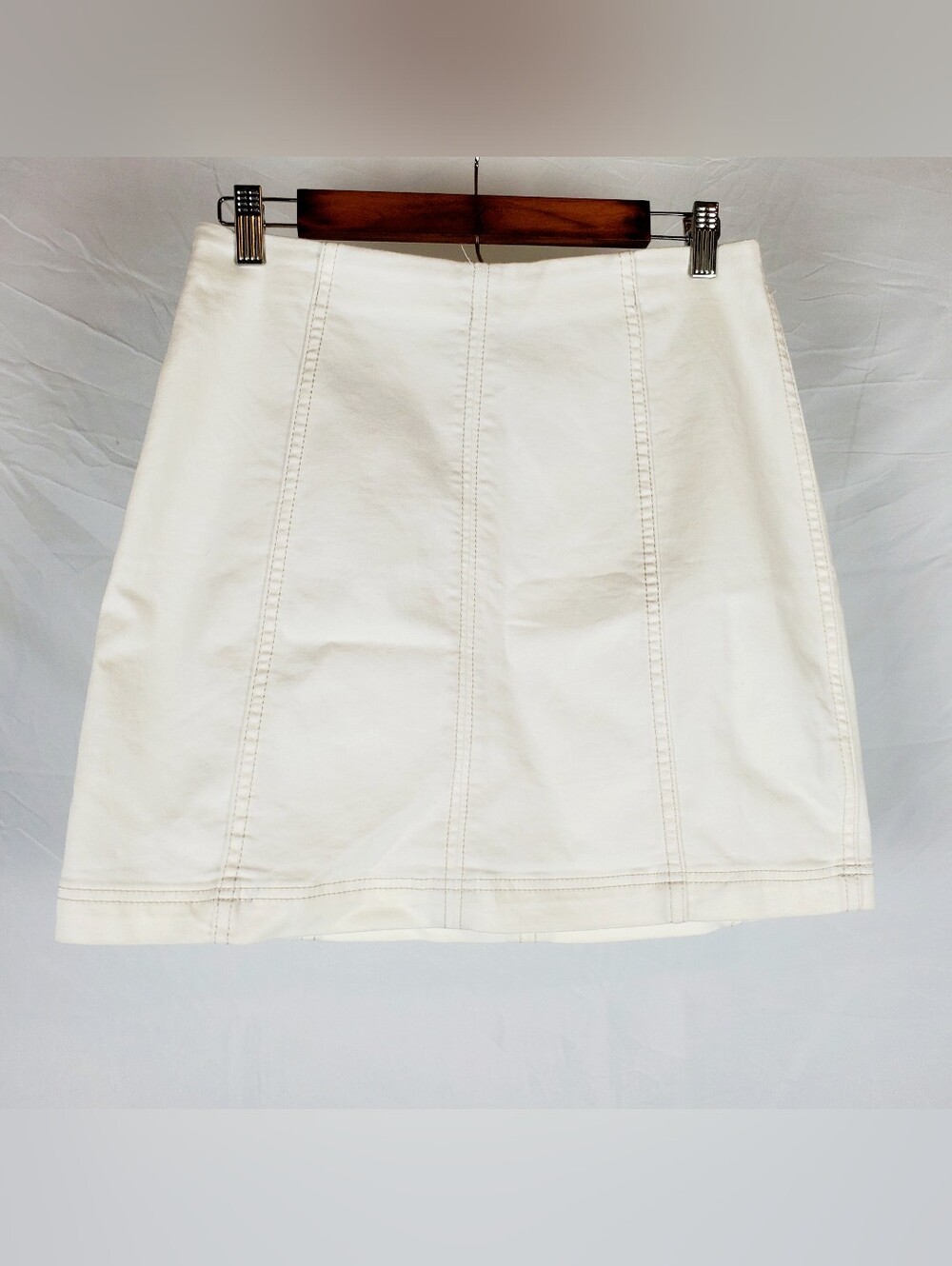 Free People White‎ Denim Mini Skirt
